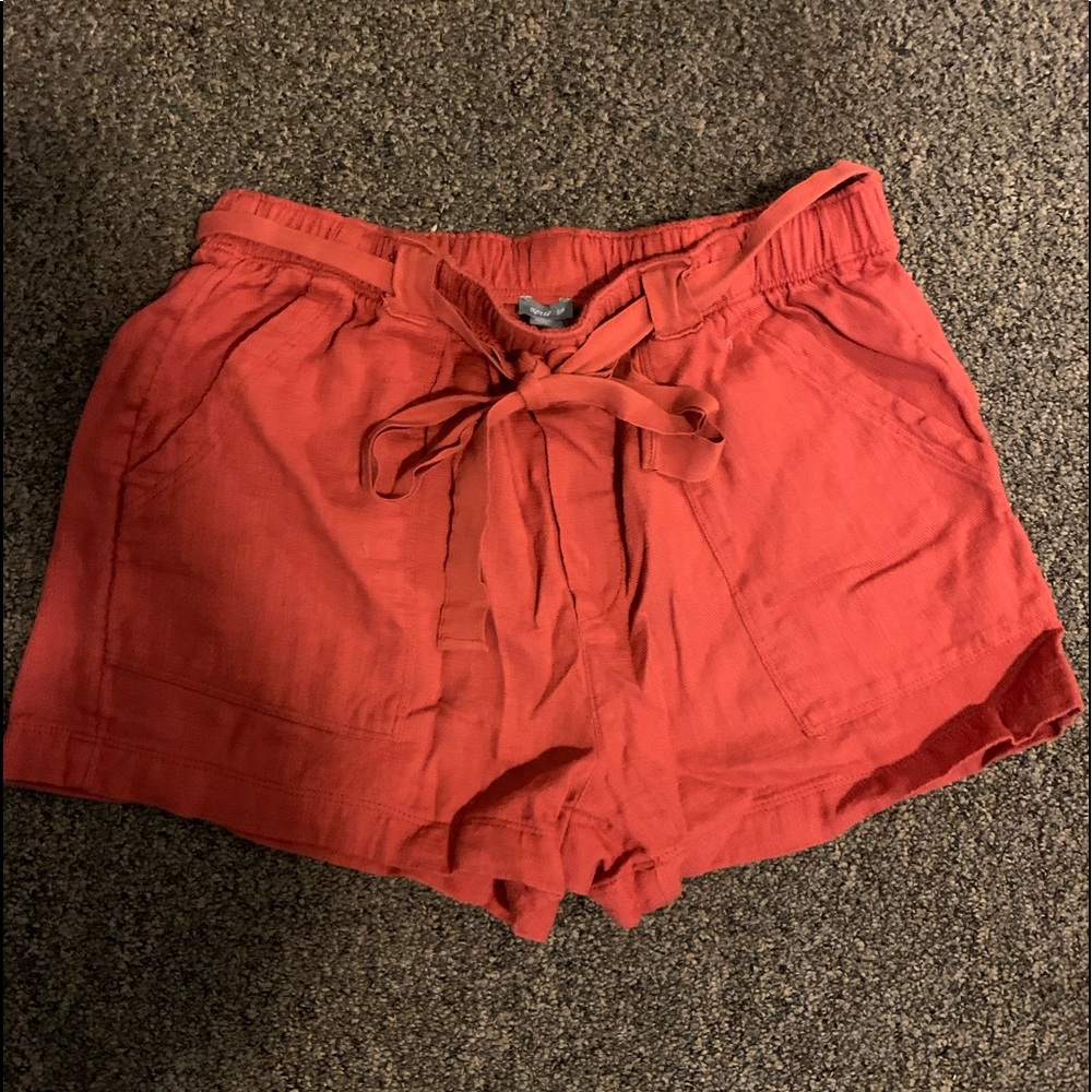 Aerie Linen Burnt Orange Shorts